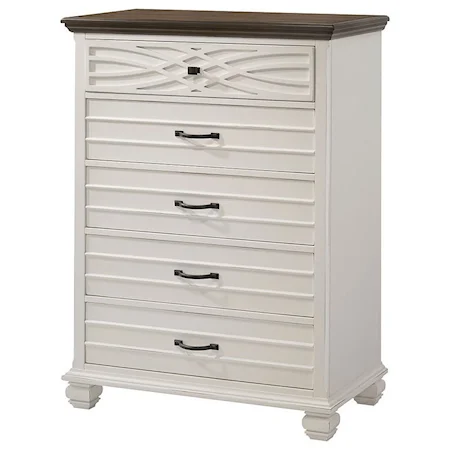 Rustic Casual Chest of Drawers with Two-Tone Finish